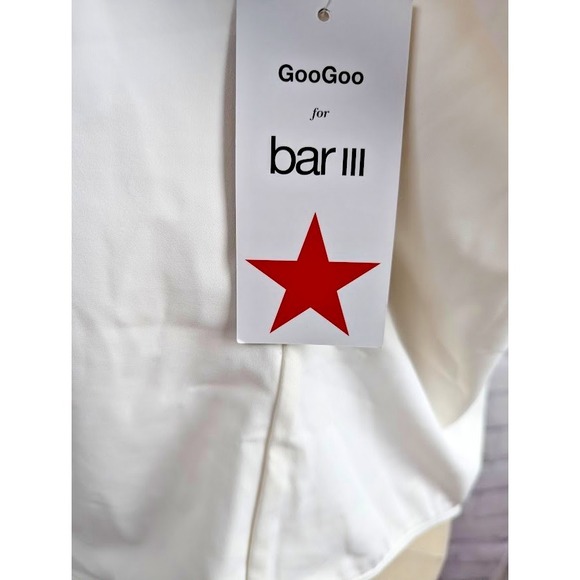 Bar III Goo Goo Bodysuit Plus Size Ivory Sleeveless Size 3X Tank Button *FLAW* - Picture 5 of 7